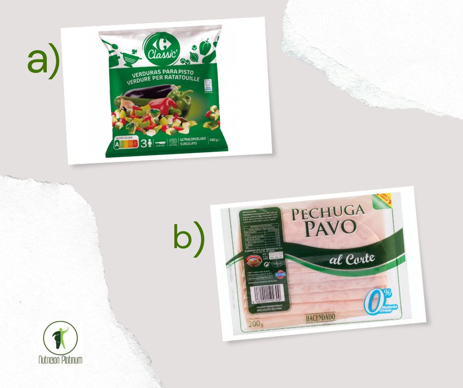 Pisto de verduras con pechuga de pavo.